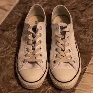 Unisex White Leather Converse